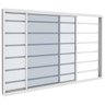 Janela Vitrô 2 Folhas 1,20m x 1,00m x 0,07m Com Grade Horizontal em Alumínio Branco com Vidro – Vitr - 1