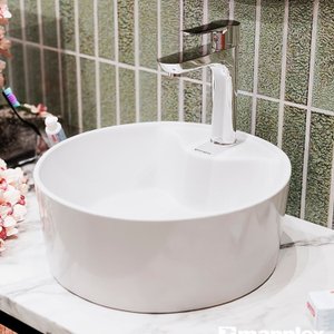 Cuba de Apoio para Banheiro/lavabo Cerâmica Redondo 36cm Manplex