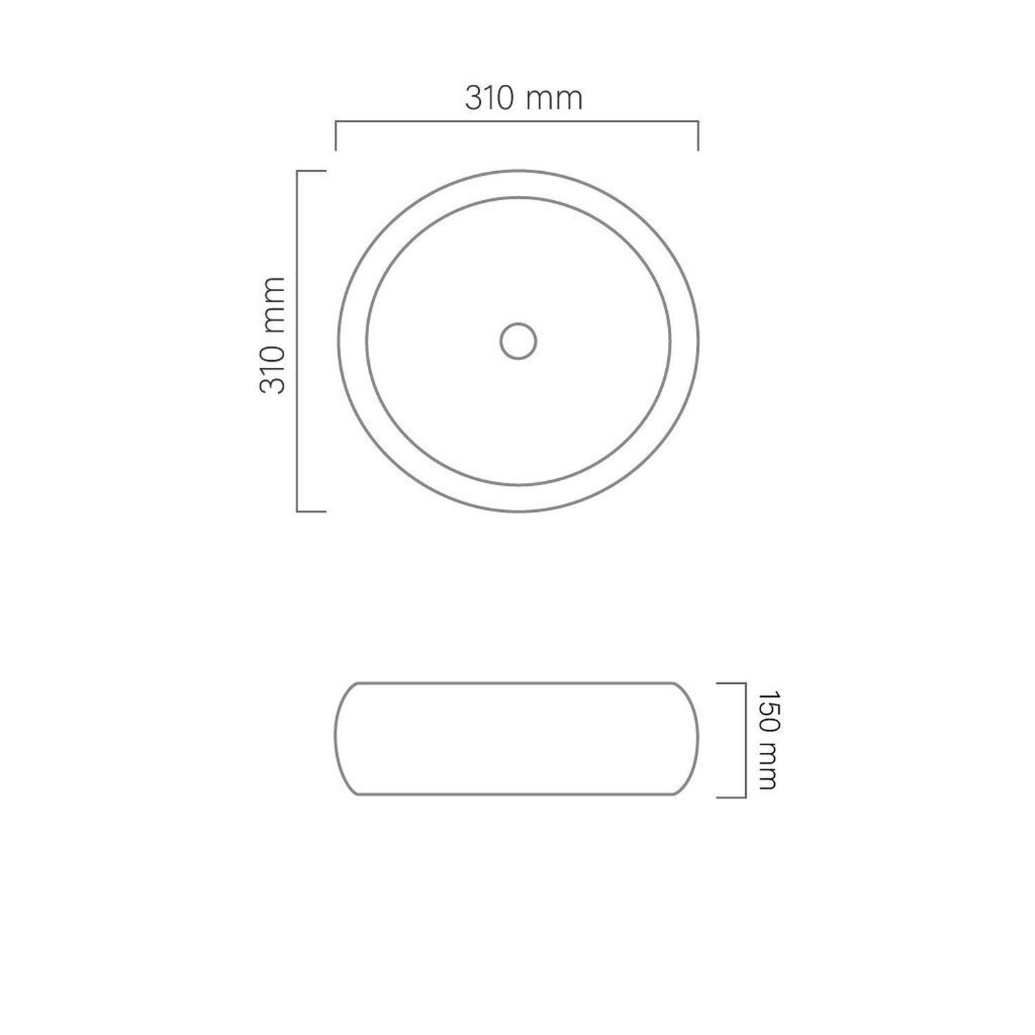 Cuba de Apoio para Banheiro/lavabo Cerâmica Redondo 31 Cm Manplex - 3