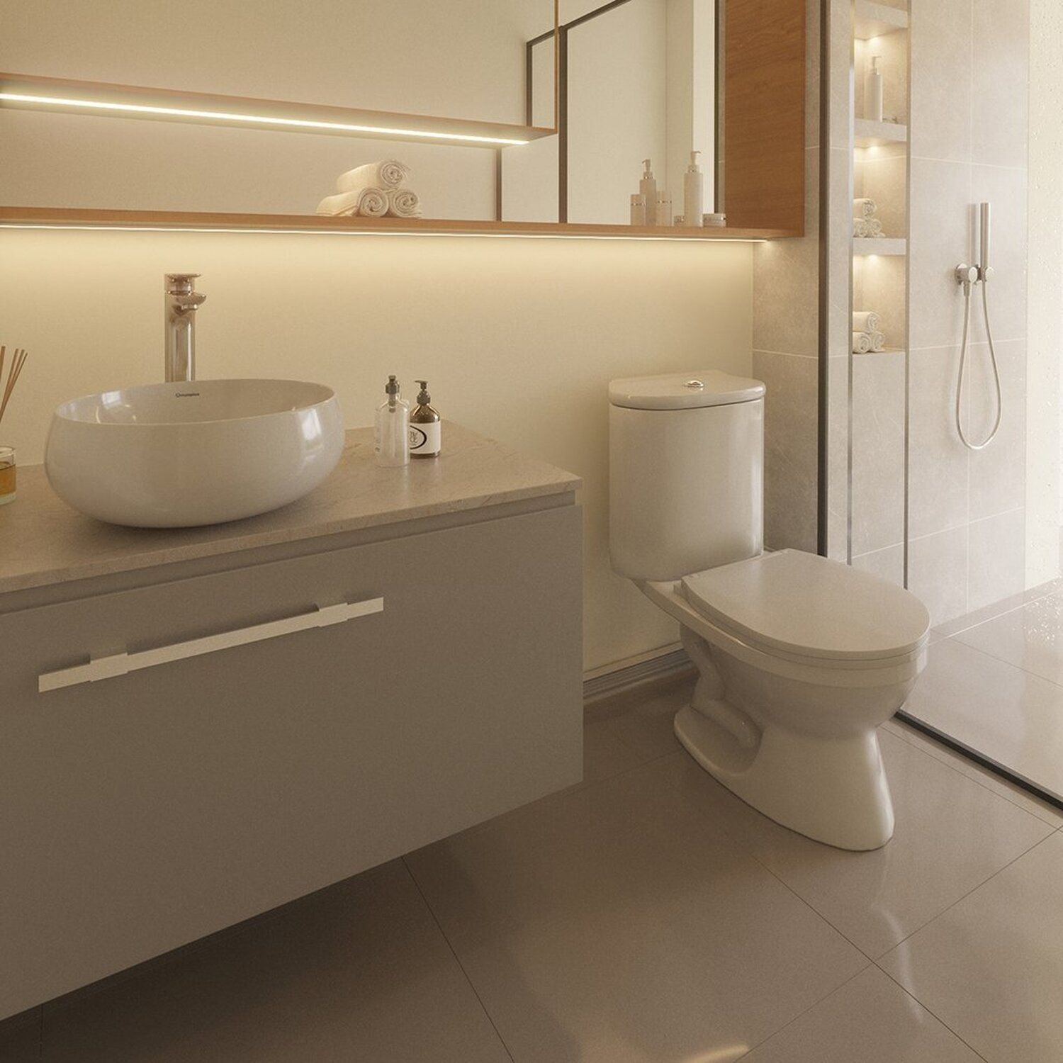 Cuba de Apoio para Banheiro/lavabo Cerâmica Redondo 31 Cm Manplex - 5