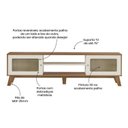 Ver imagem 5 de Kit 3 Peças com Rack para TV até 75 Polegadas, Buffet e Mesa de Centro Charlotte Marrom