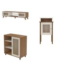 Ver imagem 2 de Kit 3 Peças com Rack para TV até 75 Polegadas, Buffet e Mesa de Centro Charlotte Marrom