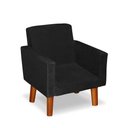 Ver imagem 1 de Mini Poltrona Cadeira Infantil Nina de Criança Suede Preto Pés Palito
