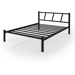 Cama Casal Bruna 100% de Aço Estilo Industrial Preto - 2