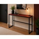 Ver imagem 5 de Mesa Jantar Aparador Bancada Alta Industrial 190x70cm Tampo Vermelho Pés Preto