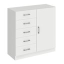 Ver imagem 2 de Cômoda para Quarto 5 Gavetas e 1 Porta Miami Branco