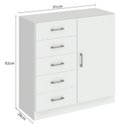 Ver imagem 3 de Cômoda para Quarto 5 Gavetas e 1 Porta Miami Branco