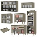 Ver imagem 4 de Cozinha Completa 6 Peças Connect Duna/cristal com Aéreo Vidro - Móveis Henn