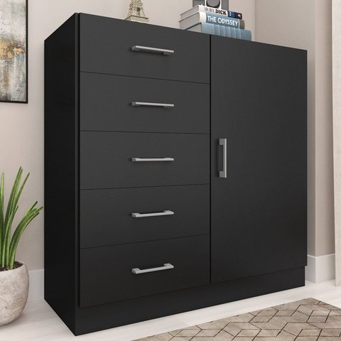 Cômoda para Quarto 1 Porta 5 Gavetas Miami