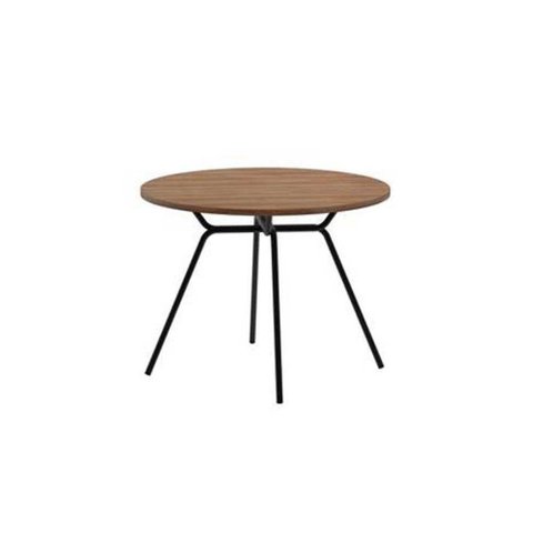 Mesa para Cozinha 1588 Aço C/tampo Madeirado 100cm Freijo C/ Preto - Carraro