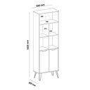 Ver imagem 5 de Conjunto de Móveis para Escritório Escrivaninha Link com Estante Estocolmo Carvalho Branco Marrom 100% MDF