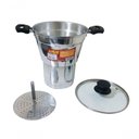 Ver imagem 3 de Cuscuzeira Grande de Alumínio C/tampa de Vidro 3.4l Docesar