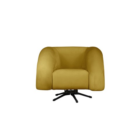 Poltrona Micheli 94cm Base Reclinável Veludo: Mostarda
