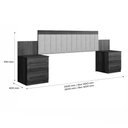 Ver imagem 3 de Cabeceira Extensiva Estofada com 2 Mesas de Cabeceira Império - Benetil