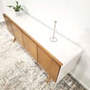 Ver imagem 3 de Balcão Buffet Aparador Lenny 184 Cm 4 Portas Laca com Pés em Madeira