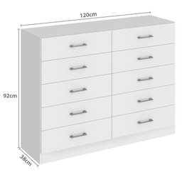 Cômoda para Quarto 10 Gavetas Caribe - 3