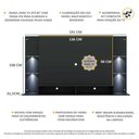 Ver imagem 6 de Painel Com Suporte Tv 60" E 4 Leds Vegas Multimóveis V3678 Preto Preto