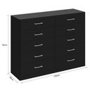 Ver imagem 3 de Cômoda para Quarto 10 Gavetas Caribe Preto
