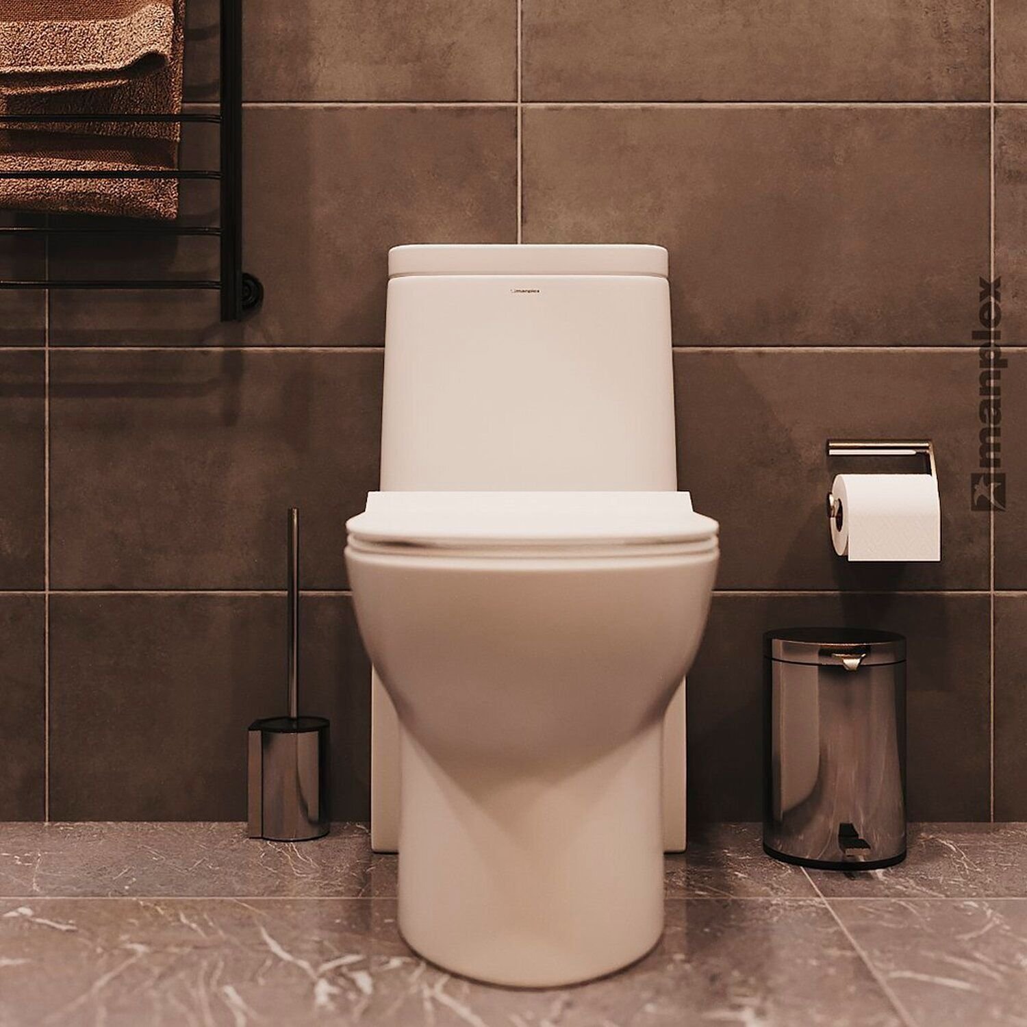 Vaso Sanitário Monobloco Cerâmica Duplo Acionamento 3/6l Jato Direcionável Manplex - 4