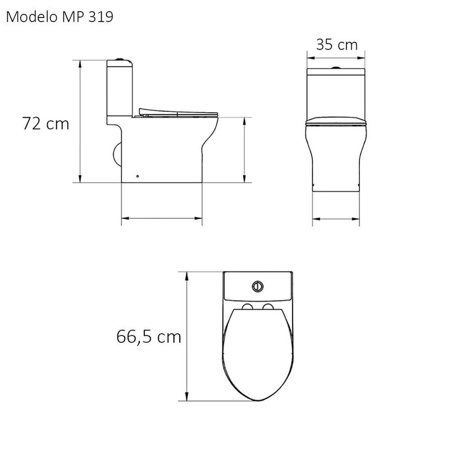Vaso Sanitário Monobloco Cerâmica Duplo Acionamento 3/6l Jato Direcionável Manplex - 3