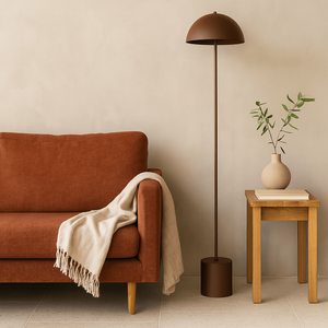 Luminária de Piso Abajur Chão Komaco K Marrom Cortem