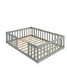 Cama Casal Infantil Montessoriane com Grade Cinza - 3