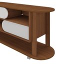 Ver imagem 6 de Kit para Sala de Estar com Rack e Mesa de Centro e Mesa de Apoio Mundi Marrom 100% MDF
