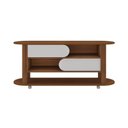 Ver imagem 7 de Kit para Sala de Estar com Rack e Mesa de Centro e Mesa de Apoio Mundi Marrom 100% MDF