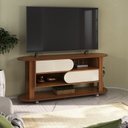 Ver imagem 4 de Kit para Sala de Estar com Rack e Mesa de Centro e Mesa de Apoio Mundi Marrom 100% MDF