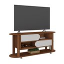 Ver imagem 3 de Kit para Sala de Estar com Rack e Mesa de Centro e Mesa de Apoio Mundi Marrom 100% MDF