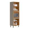 Ver imagem 2 de Torre Simples em MDF para Cozinha 70 cm Allure Marrom/Jequitibá/Gris Fosco