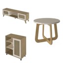 Ver imagem 2 de Kit para Sala de Estar Rack e Buffet e Mesa de Centro Charlotte Marrom 100% MDF