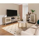 Ver imagem 1 de Kit para Sala de Estar Rack e Buffet e Mesa de Centro Charlotte Marrom 100% MDF