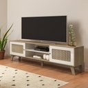Ver imagem 3 de Kit para Sala de Estar Rack e Buffet e Mesa de Centro Charlotte Marrom 100% MDF