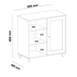 Kit para Sala de Estar Rack e Buffet e Mesa de Centro Charlotte - 19