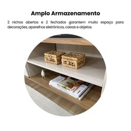 Kit para Sala de Estar Rack e Buffet e Mesa de Centro Charlotte - 8