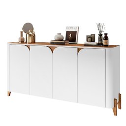 Buffet 165cm 4 Portas Pés de Madeira Maciça Memphis - 3