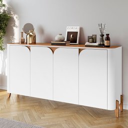 Buffet 165cm 4 Portas Pés de Madeira Maciça Memphis - 2