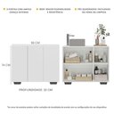Ver imagem 3 de Gabinete Banheiro 3 Portas 90cm Multimóveis MP5031 Branco/Preto