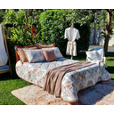 Ver imagem 2 de Cobre Leito Full 3 Peças Malha 100% Algodão Zono Enxovais Estampado Cinza e Camelo