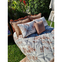 Cobre Leito Full 3 Peças Malha 100% Algodão Zono Enxovais Estampado Cinza e Camelo - 5