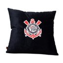 Ver imagem 2 de Almofada Veludo Bordada Corinthians 45x45cm. Com Enchimento