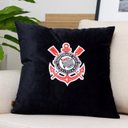 Ver imagem 3 de Almofada Veludo Bordada Corinthians 45x45cm. Com Enchimento