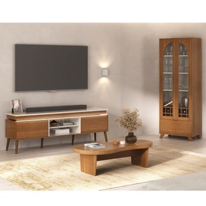 Conjunto Rack e Cristaleira e Mesa de Centro Murano