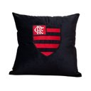 Ver imagem 2 de Almofada Veludo Bordada Flamengo 45x45cm. Com Enchimento