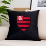 Almofada Veludo Bordada Flamengo 45x45cm. Com Enchimento - 3
