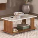 Ver imagem 6 de Kit 3 Peças, Painel Ripado para TV até 65 Polegadas 100% MDF, Bar e Mesa de Centro Matisse Marrom