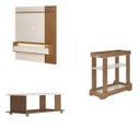 Ver imagem 2 de Kit 3 Peças, Painel Ripado para TV até 65 Polegadas 100% MDF, Bar e Mesa de Centro Matisse Marrom