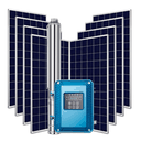 Ver imagem 1 de Kit Bomba DC Solar 1300w Com 8 painéis Até 7100L/h - TÉTIS