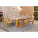 Ver imagem 1 de Conjunto: Mesa Sala Jantar Celeste C/ Tampo Madeirado Retangular 170x90cm e 6 Cadeiras Talia Cedro/